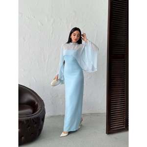 MissJANELL Elegante Vestido Maxi de Tul Rosa, Mezcla de Poliéster y Elastano, Vestido Largo hasta el Suelo para Fiestas Nocturnas, Ocasiones Formales - Product Image 4