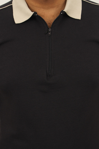 Camisa de Golf para Hombre de Alta Calidad, 100% Algodón, Transpirable, Corte Ajustado, Cierre de 1/4, Diseño Liso - Product Image 5