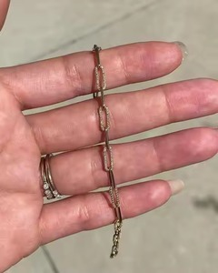 สร้อยข้อมือเทนนิสเพชรสำหรับปลูกในห้องปฏิบัติการจริงทรงรีขนาด18K ชุดง่ามสีขาวทองของขวัญสำหรับผู้หญิง - Product Image 4