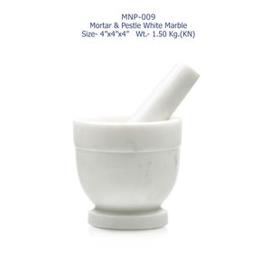 Mortero y pilón de mármol blanco para hierbas, especias y verduras, herramienta de cocina premium, venta al por mayor de fábrica india - Product Image 3