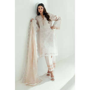 Conjunto de traje bordado de 3 piezas para mujer con dupatta bordada DN-62001, que incluye shalwar y churidar - Product Image 1