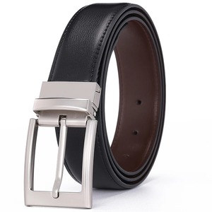 Ceinture en cuir de vache véritable de qualité supérieure pour hommes, ceinture habillée verte tendance, boucle en alliage, design réversible bicolore - Product Image 6