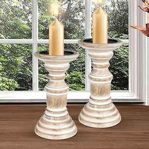 Portavelas de madera de lujo agrega un toque rústico sofisticado, acogedor y elegante a los espacios de comedor del dormitorio - Product Image 1