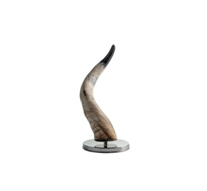 Luxury Natural Buffalo Horn Sculpture with Metal Base <b>Rustic</b> Modern <b>Home</b> and Table <b>Decor</b> - Product Image 2