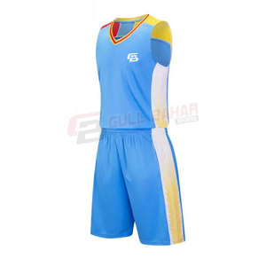 ชุดบาสเก็ตบอลแบบสองชิ้นสำหรับเยาวชนเสื้อตาข่ายโพลีเอสเตอร์และกางเกงขาสั้นระบายอากาศ100% สำหรับฤดูร้อนและฤดูบาสเก็ตบอล - Product Image 1