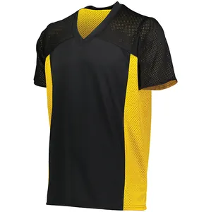 남자 축구 뒤집을 수있는 연습 저지 100% 폴리에스터 메쉬 사이드 패널 스포츠 셔츠 사용자 정의 로고 및 이름