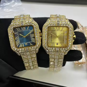 Montre en diamant Moissanite de qualité supérieure pour hommes Montre bling entièrement glacée avec bracelet en acier inoxydable et design Hip Hop de luxe - Product Image 4