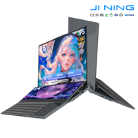 Ordinateur portable professionnel en gros avec double écran IPS 16''+14'', processeur Intel i7-9850H, SSD extensible, interfaces complètes, châssis métallique, Windows 10/11