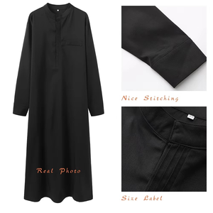 Túnicas Casuales Saudíes 2025 para Hombre, Algodón Liso, Ligeras, Transpirables, Colores Personalizados, Talla Adulto, Venta al por Mayor, Mejor Calidad, Eid Ramadán - Product Image 3