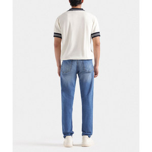 Polo pour homme tricoté uni respirant avec logo personnalisé de haute qualité T-shirts polo zippés de qualité supérieure - Product Image 3