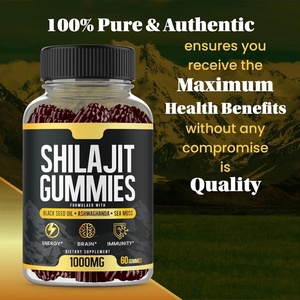 OEM Top Selling 100% <b>Pure</b> <b>Shilajit</b> Gummies for Men & Women Natural <b>Himalayan</b> Gold <b>Shilajit</b> with 85+ Trace Minerals & Fulvic Acid - Product Image 5
