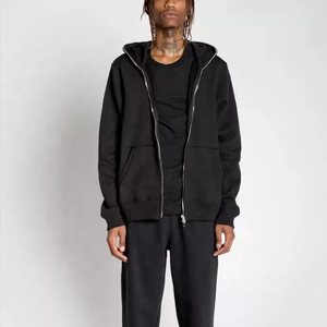 Veste d'hiver de haute qualité pour hommes, sweat-shirt à capuche 100% coton avec fermeture éclair et doublure en tissu éponge - Product Image 3