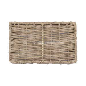 Cesta de almacenamiento de paja decorativa ecológica para el hogar con asas, cesta de Picnic artesanal de Material de ratán de Vietnam - Product Image 5