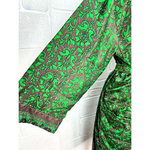 Recycled Vintage Silk Sari <b>Robe</b> Boho Floral Print Dressing Gown <b>Beach</b> Coverup or Bridesmaid Anniversary Gift - Product Image 4