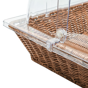 Rectangular de tamaño completo, transparente, Buffet, Chafer, plato de frotamiento, postre, comida, tapa de exhibición, cúpula, panadería, sartén, tapa enrollable, PC, cubierta de plástico para alimentos - Product Image 5