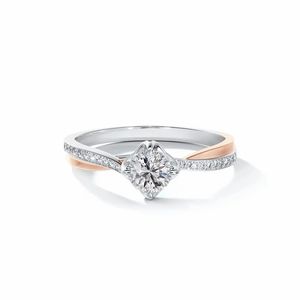 Anillo de Compromiso Unisex con Diamante Corte Princesa H.A.IMPEX, 0.50TCW, 6 Gramos, Oro, Color G/H, Elegante y Estilizado para Él y Ella - Product Image 1