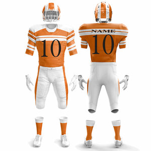 Custom Premium American Football Uniform Short Sleeve Jersey and Pants with <b>Heat</b>-Transfer Printing Breathable Plus Size - Product Image 3