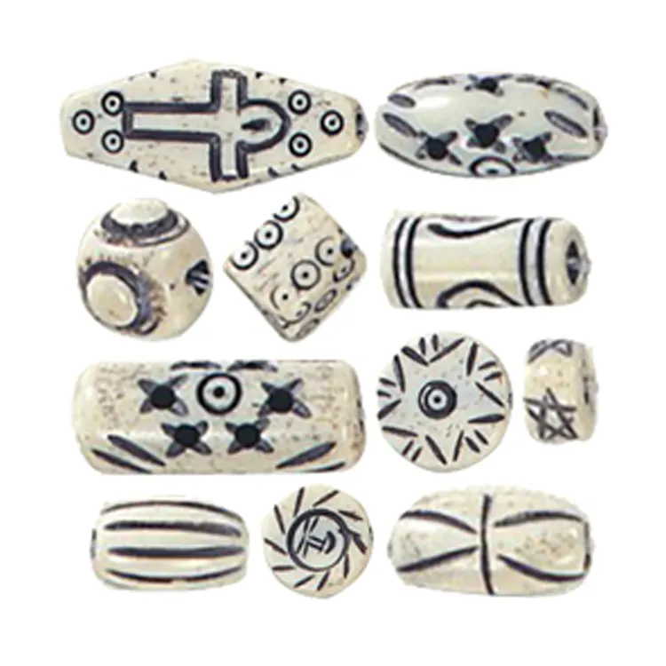 Excelente diseño, superventas, 100% cuentas de hueso talladas a mano naturales, cuentas sueltas para anillos DIY, pulseras, fabricación de joyas