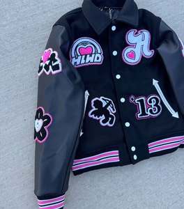 Veste universitaire unisexe personnalisée, logo personnalisé, taille plus, réversible, imperméable, position du logo sur le devant, style streetwear, vente en gros - Product Image 5