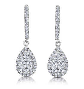 Vala Brothers ER-22 18k White Gold <b>Earrings</b> with Round Lab Grown Diamond EF VS 2.55 Carat 8 Gram Premium <b>Fine</b> <b>Stud</b> Jewelry - Product Image 3