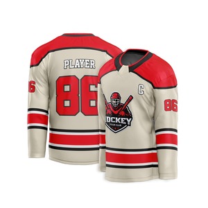 Maillots de hockey sur glace pour adultes en gros, impression par sublimation, 280 grammes, avec épaules en maille à picots, numéros de joueur, nom de l'équipe - Product Image 1