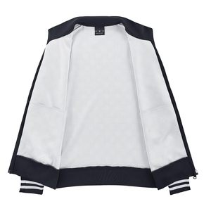 Conjunto de chándal con cuello alto para hombre, chaqueta de invierno de manga larga con cremallera, bolsillos dobles, estampado sólido, respetuoso con el medio ambiente - Product Image 4