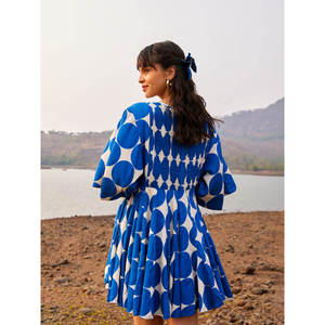 เดรสผ้าฝ้ายยั่งยืนสำหรับผู้หญิง Audrey รุ่นมีดีเทลเว้าช่วงเอว - Product Image 2