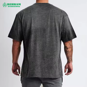 T-shirt Homme Oversize en Mélange Polyester/Coton avec Logo Personnalisé, Écologique, Respirant, Style Streetwear, Épaules Tombantes, Vierge - Product Image 1
