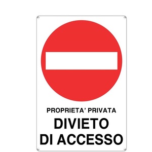 Alta visibilità 20x30 cm alluminio nessun accesso alla proprietà privata segnaletica per aree Private - Product Image 1