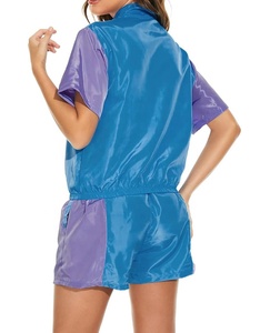 Ensemble de survêtement d'extérieur respirant pour femme, veste coupe-vent courte zippée en nylon et short, collection 2026 - Product Image 5