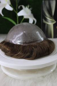 วิกผมมนุษย์100% สำหรับผู้ชายวิธีการแก้ปัญหาการปิดฐานไหมด้านเดียวสำหรับศีรษะล้านแบบมัดด้วยมือ - Product Image 4