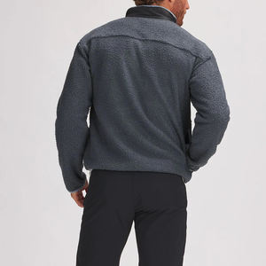 Jersey de lana transpirable personalizado cuarto de media cremallera suéteres de hombre pulóver 100% algodón polar pulóver cuarto de cremallera sudadera - Product Image 2