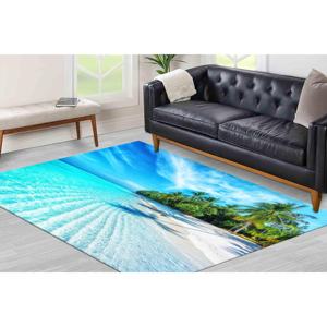 Alfombra con Estampado de Océano Tropical - Diseño Moderno y Costero, con Pelo Suave - Product Image 2