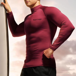 Vente en gros de rashguards à manches longues pour hommes, style MMA BJJ, avec col intégré, pour entraînement sportif et arts martiaux, personnalisable avec logo. - Product Image 2