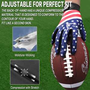 Guantes súper pegajosos de fútbol americano para exteriores para niños, recién llegados, guantes receptores de agarre de diseño personalizado - Product Image 3