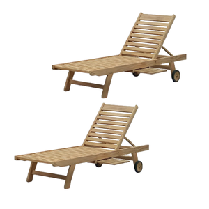 Tropical Paradise Sun Lounger Solid Wooden Sun <b>Bed</b> For Swimming Pool Natural <b>Folding</b> <b>Chair</b> Direct Factory - Product Image 5