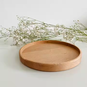 Assiette en bois ronde Assiette de service polyvalente et assiette décorative en bois naturel par l'artisanat du croissant - Product Image 3
