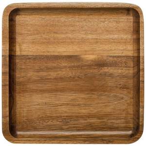 Vente en gros, plateau de service rond en bois de noyer brun rustique de petite taille personnalisé avec poignées, plateaux pour sarfophages naturels - Product Image 1