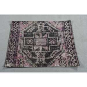 3,1x2,4 ft Turkish Vintage <b>Rug</b>, Small <b>Rug</b>, Purple <b>Black</b> Bordered Wool <b>Rug</b> - Product Image 1