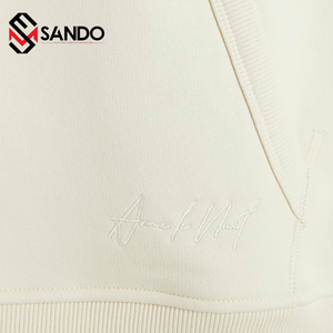 เสื้อฮู้ดสวมหัวโอเวอร์ไซส์ของผู้ชายเสื้อกันหนาวผ้าฝ้ายน้ำหนักเบา3D สำหรับพิมพ์พัฟไหล่ตกออกแบบโลโก้ได้ตามต้องการ - Product Image 6