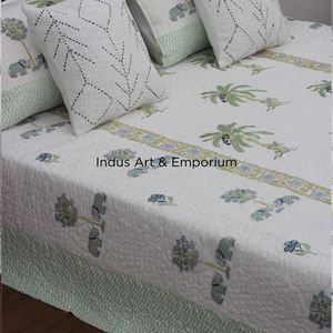 Cubrecama y Colcha Acolchada 100% Algodón con Estampado Artesanal Indio, Lavable, para Uso Hotelero, Venta al Por Mayor - Product Image 5