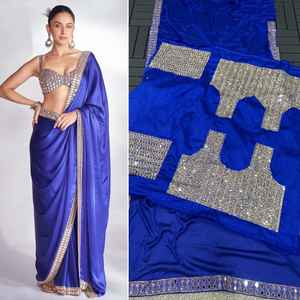 Saree de tela transpirable de moda Bollywood Premium más vendido para opciones de ropa de fiesta y evento de La India - Product Image 6