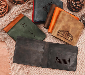 Cartera de Cuero Personalizada de Alta Calidad para Papá, Tarjetero Grabado Hecho a Mano - Product Image 2