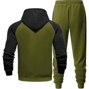 Vente en gros de survêtements de couleur unie de haute qualité personnalisés, ensemble de survêtements deux pièces délavés à l'acide pour hommes - Product Image 2