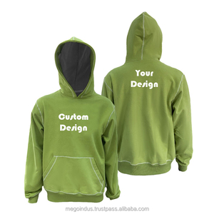 Pull en coton de haute qualité pour hommes Sweat à capuche décontracté avec poches coutures contrastées Impression de logo personnalisé pour l'automne - Product Image 2