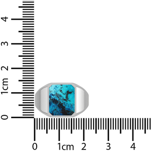 Anillo de Plata de Ley 925 para Hombre, Clásico, con Engaste de Shattuckita, Octagonal, Hecho a Mano, Regalo Único para Él, Cumpleaños, Aniversario, Fiesta - Product Image 5