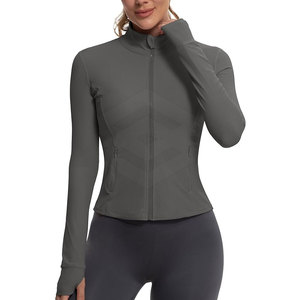 Chaquetas para correr para mujer de punto transpirable ecológico poliéster Spandex tela suave soporte en capas flujo de aire listo - Product Image 5