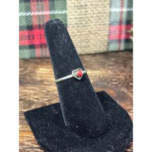 Handmade Navajo Sterling <b>Silver</b> <b>Statement</b> <b>Ring</b> Geometric Gemstone and Coral Mediation Jewelry for Everyday Wear - Product Image 3