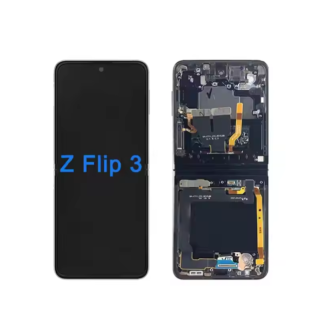 High Quality Original 1 Year Warranty 100% Working Tested Compatible Z Flip 3 LCD Touch Screen Digitizer Replacement Frame