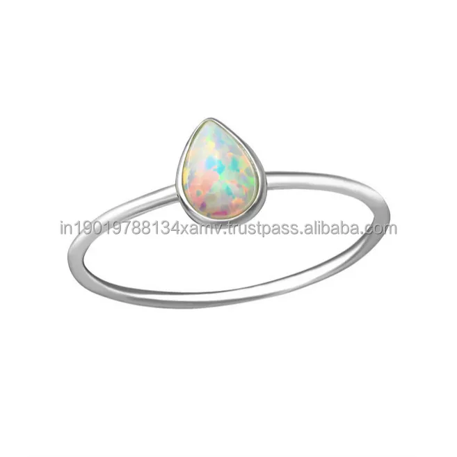 3x5 mm Oval Cabochon Stone Fire Opal Ring in 925 Sterling Silver Gemstone Jewelry Ring Size US 4 5 6 7 8 9